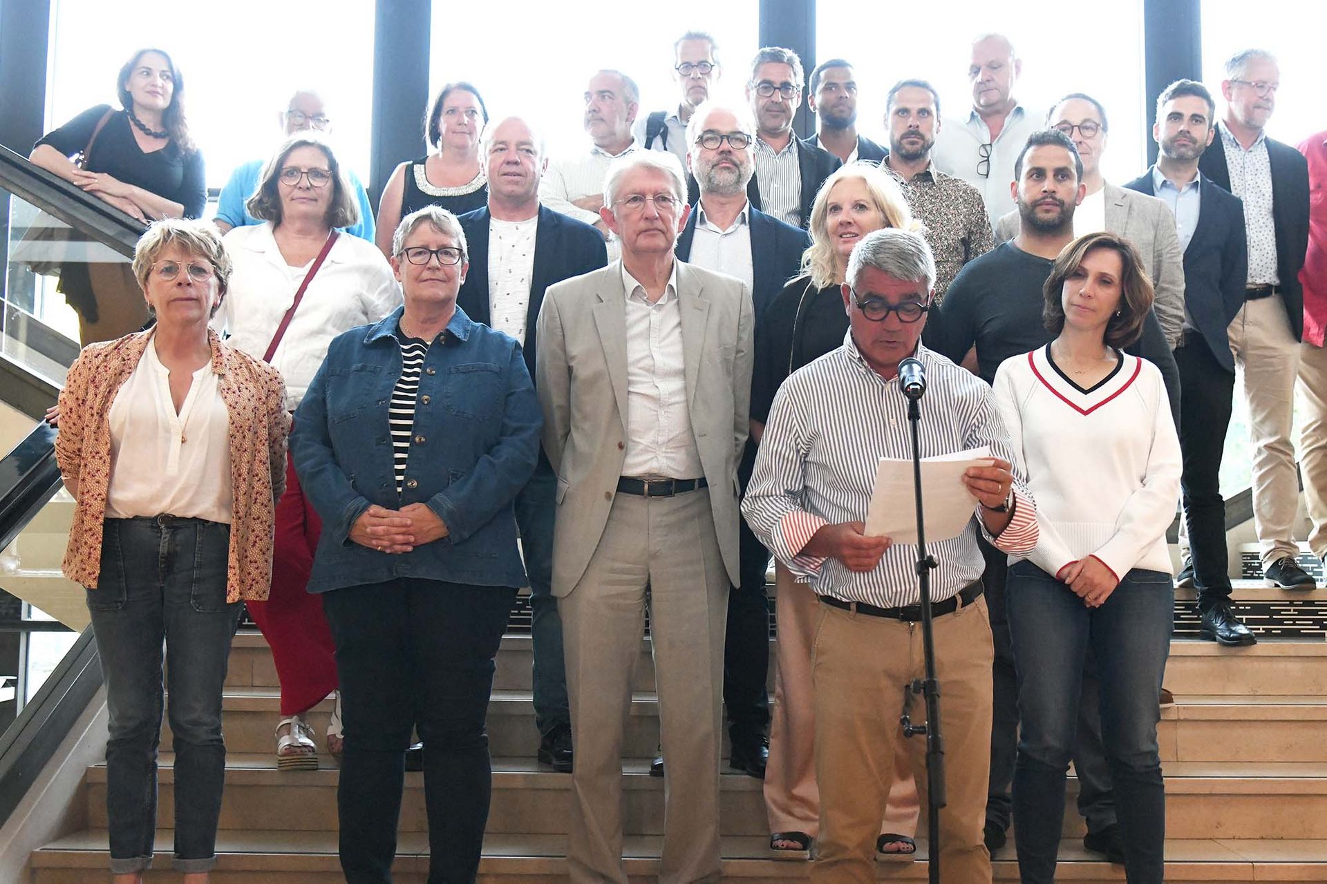 Proclamation des résultats par David Samzun, maire de Saint-Nazaire, à l'hôtel de Ville dimanche 12 juin 2022.