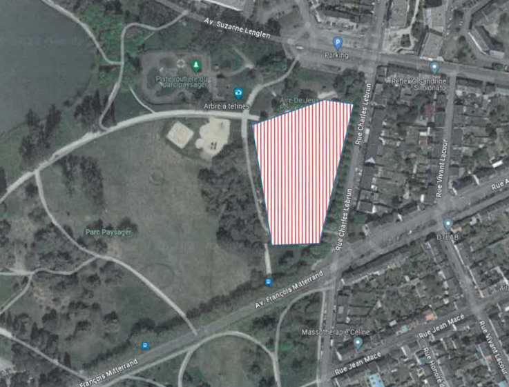 Plan du périmètre du Parc paysager fermé au public